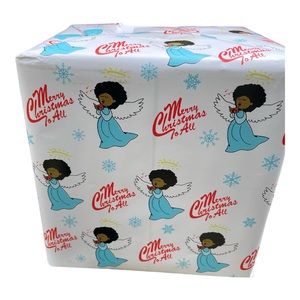 3 Rolls Christmas African American Angels Wrapping Paper - Afrocentric